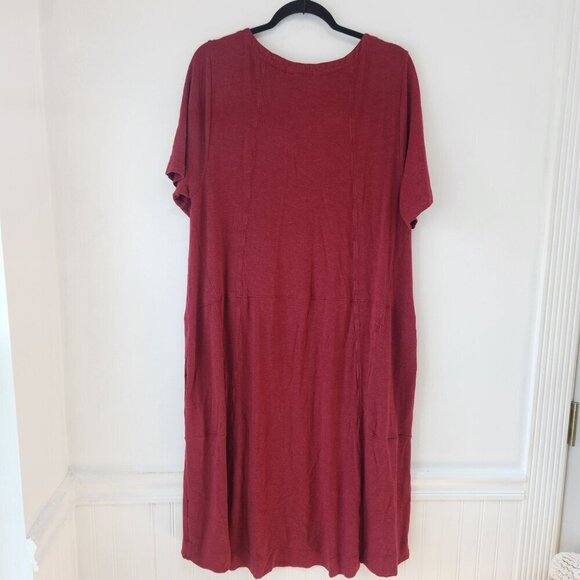 Soft Surroundings Maroon Red Stretch Jersey Knit Shift Dress Tunic XL Tall (TXL) - Picture 2 of 8
